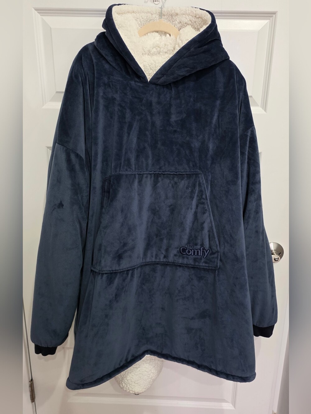 The Comfy Plush Hooded Wearable Blanket - Navy Blue